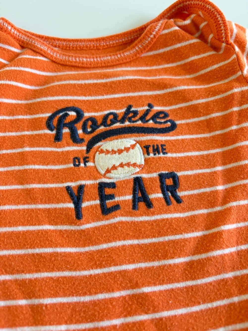 Bundle of Carter’s Baby Boy Onesies Size 9 Months Bodysuits Baseball Stripes - Picture 11 of 16
